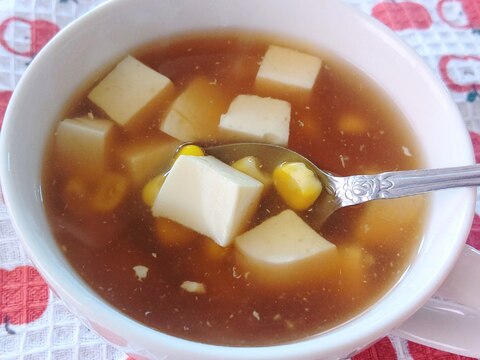 豆腐とコーンのとろみスープ☆